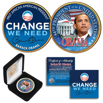 Barack Obama 24K Gold Plated 2-Sided Jfk Half Dollar With Box ** Special Price - £6.84 GBP
