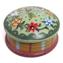 Dragonfly Rosemaling Handpainted Wooden Trinket Box Small Round - £27.93 GBP