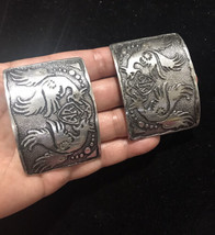 Antique sterling silver two large buckle/clip 39 Grams - $224.98