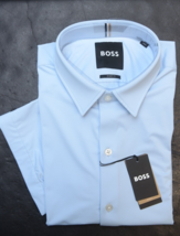 Hugo Boss Men&#39;s Robb Short Sleeve Sharp Fit Performance Stretch Casual Shirt L - £51.37 GBP