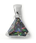 2 ct. Trillion Mystic Topaz  Solitaire Pendant Necklace in Solid Sterlin... - $42.77