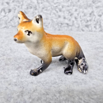 Vintage Miniature Fox Figurine 1&quot; Cast Metal Hand Painted Animal Wildlif... - €6,71 EUR