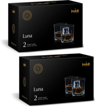 JoyJolt Luna Old Fashioned Whiskey Drinking Glasses Crystal 10.5 Oz Set of 4 NEW - £12.78 GBP