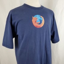 Vintage Mozilla Firefox T-Shirt XXL Crew Neck Blue Double Sided Internet Browser - £15.98 GBP