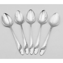 5 pcs Oneida Community Queen Bess II SERVING Spoon 8.25&quot; Tudor Plate Flo... - $616.31 MXN