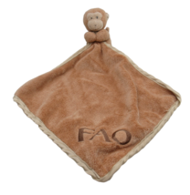 FAO Schwarz  Toys R Us Monkey Baby Security Blanket Brown Plush Lovey - £7.74 GBP