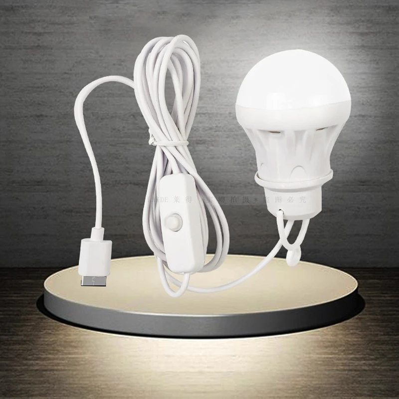 ZK50 USB bulb DC5V online switch 5W with hook LED student dormitory small - $11.90