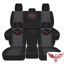 Designcovers Seat Covers Fits 11-18 Ram 1500-3500 / Blk Charcoal Eagle Flag Logo - £156.36 GBP