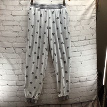 Disney Pajama Pants Lounge Black Gray Womens Sz M Stars Mickey Mouse Print - £11.67 GBP
