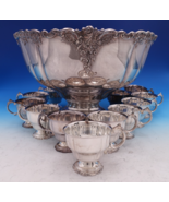 Grande Baroque by Wallace Silverplate Punch Bowl Set 13pc (#8482) Fabulous! - €1.102,43 EUR