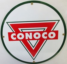 Conoco New 12&quot; Round Porcelain Metal Sign - £44.36 GBP