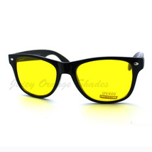 Classic Square Frame Horn Rim Sunglasses Red Yellow Lens - £8.66 GBP+