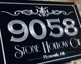 Engraved Personalized Custom House Home Number Street Address Metal Sign 15x9.5 - £28.02 GBP