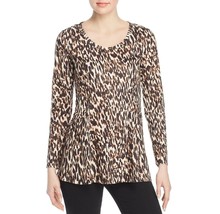 Love Scarlett Womens L Rustic Leopard Camel Print Soft Peplum T Shirt Top NWT - £21.54 GBP