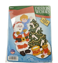 Design Works Felt Christmas Stocking Kit 5057 Reach For The Stars Santa Sequined - $14.45