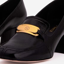 The Victoria Black Leather Block Heel Pump Women Shoe image 4