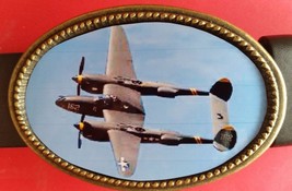 Fighter Planes of WWII -Lockheed P38j Lightning   Epoxy Photo Buckle - NEW! - $16.78