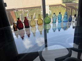 Wheaton N J Glass Bottles Miniatures 3 to 3-1/2&quot; Tall Green Gold Red Lot... - $43.56