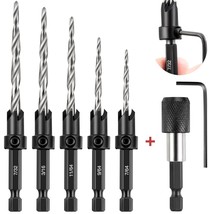 Countersink Drill Bit Set, 5 Pcs Woodworking Tapered Drill Bits For #4, ... - £25.36 GBP