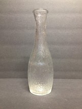 Vintage Bud Vase Clear Glass Bud Flower Vase 9&quot; Tall Wrinkled Pattern  VJ8 - £2.30 GBP