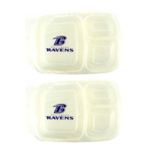 2pk NFL Baltimore Ravens Official Dish Plastic Sectioned Lunch Container - £10.89 GBP