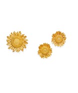 Asprey 18k Gold Sonnenblume Brosche (50g) Und Ohr Clips (39g) - $22,666.51