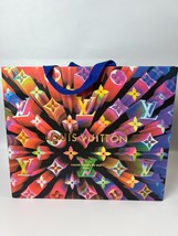 LOUIS VUITTON 15.75” x 13.2” X 6” Authentic Paper Gift/Shopping Bag Xmas Rainbow - $32.52