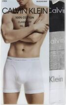 3 GENUINE CALVIN KLEIN BIG 2XL TO 5XL BLACK GRAY WHITE 100% COTTON BOXER... - $44.90