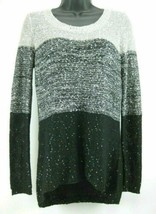 Belldini Sweater Size M Gray Black Ombre Sequins - £19.02 GBP