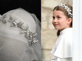 Handmade Laurel Tiara with Leaf Embroidery - Royal Wedding Crown - £437.28 GBP