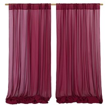 Wedding Backdrop Curtains Chiffon Party Backdrop Drapes 10Ftx10Ft For We... - £38.36 GBP
