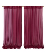 Wedding Backdrop Curtains Chiffon Party Backdrop Drapes 10Ftx10Ft For We... - £32.54 GBP