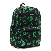 Minecraft Creeper 17&quot; Laptop Backpack, Black/Green - £21.89 GBP
