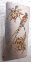 Reed &amp; Barton Damascene Asian Tailfeather Bird Flower Silver Tone Pendan... - £12.33 GBP