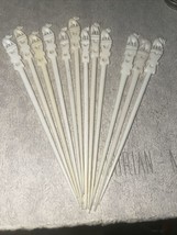 12-Vintage Hard Plastic Toothpicks Ele On Top - $2.96