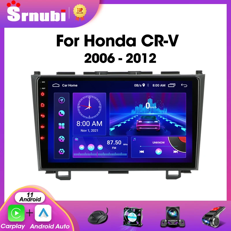 Srnubi Android 11 Car Radio for Honda CR-V 3 RE CRV 2007-2011 Multimedia Video - £73.35 GBP+