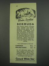 1949 Cunard White Star Cruise Ad - Winter Sunshine Bermuda - £14.30 GBP