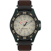 Timex Expedition Acadia Rugged Black Resin Case - Natural Dial - Brown/Black Fab - £51.95 GBP