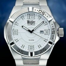 NEW Wohler 62623374 Crusius Mens White Dial Stainless Steel Watch With D... - £50.59 GBP