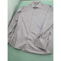 Eton Men Dress Shirt Red Plaid Long Sleeve Button Up Slim Fit 44 17.5 XL - $29.67
