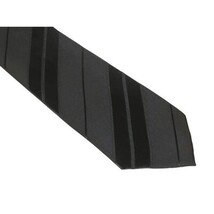 Mens Narrow Tie/Hankie Set Microfiber Silky Vito Rofolo VTR-97 Black Shadow image 3