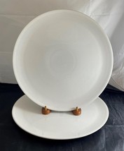 Pair of Denby Stoneware SIGNATURE White Chop Plates / Round Platters - £39.95 GBP