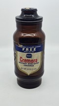 Vtg 1970s Borden Cremora Dark Amber Glass Apothecary Canister Fleur De Lis - $14.84