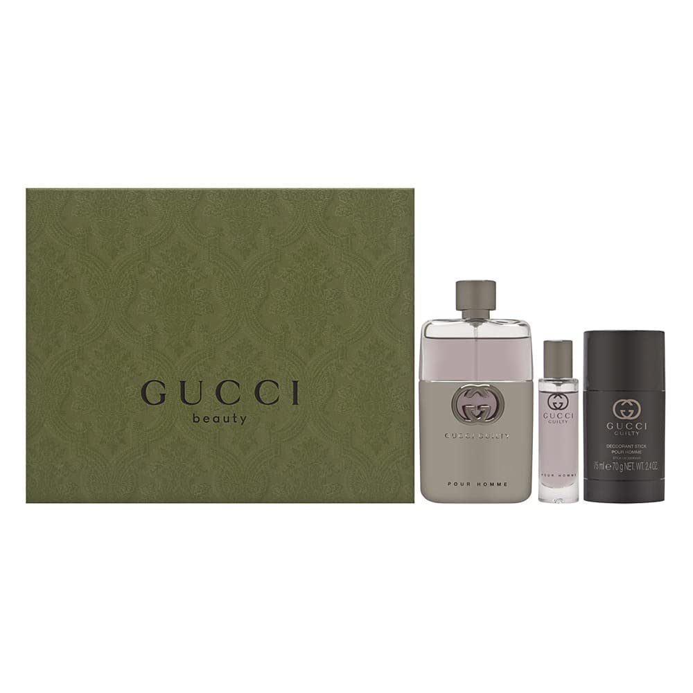 Primary image for Gucci Guilty 3 Piece Hardbox Gift Set for Men (3 Ounce Eau de Toilette Spray + 2