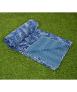 Indian Block Print Queen Kantha Quilt Bedspread Bedding Throw Cotton Bla... - $818.77 MXN+