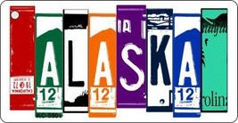 Alaska License Plate Art Metal Novelty Key Chain - £9.37 GBP