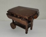 Vintage Price Hello Dolly Drop Leaf Wooden Serving Table Cart Dollhouse ... - $24.74