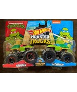 2 NINJA TURTLES Monster Jam Trucks Demolition Doubles Leonardo Raphael 2... - £23.48 GBP