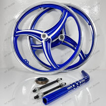 BMX Bicycle 20&quot; Alloy Sport Rim BLUE Color Wheel Set/Seat Post/Freewheel... - $125.80