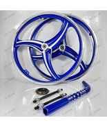 BMX Bicycle 20&quot; Alloy Sport Rim BLUE Color Wheel Set/Seat Post/Freewheel... - £98.99 GBP